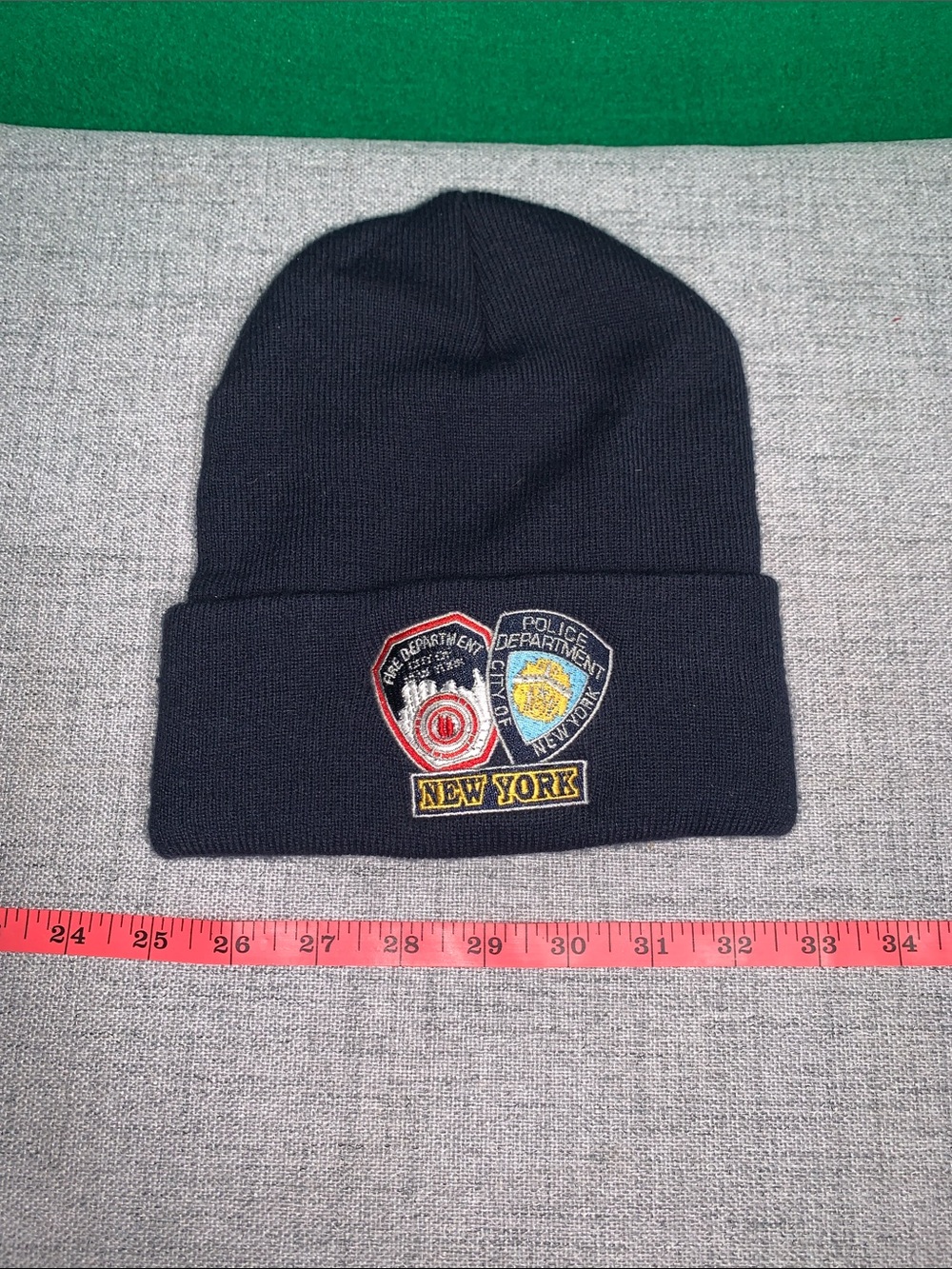 Kids Navy New York Patch Cuffed Beanie